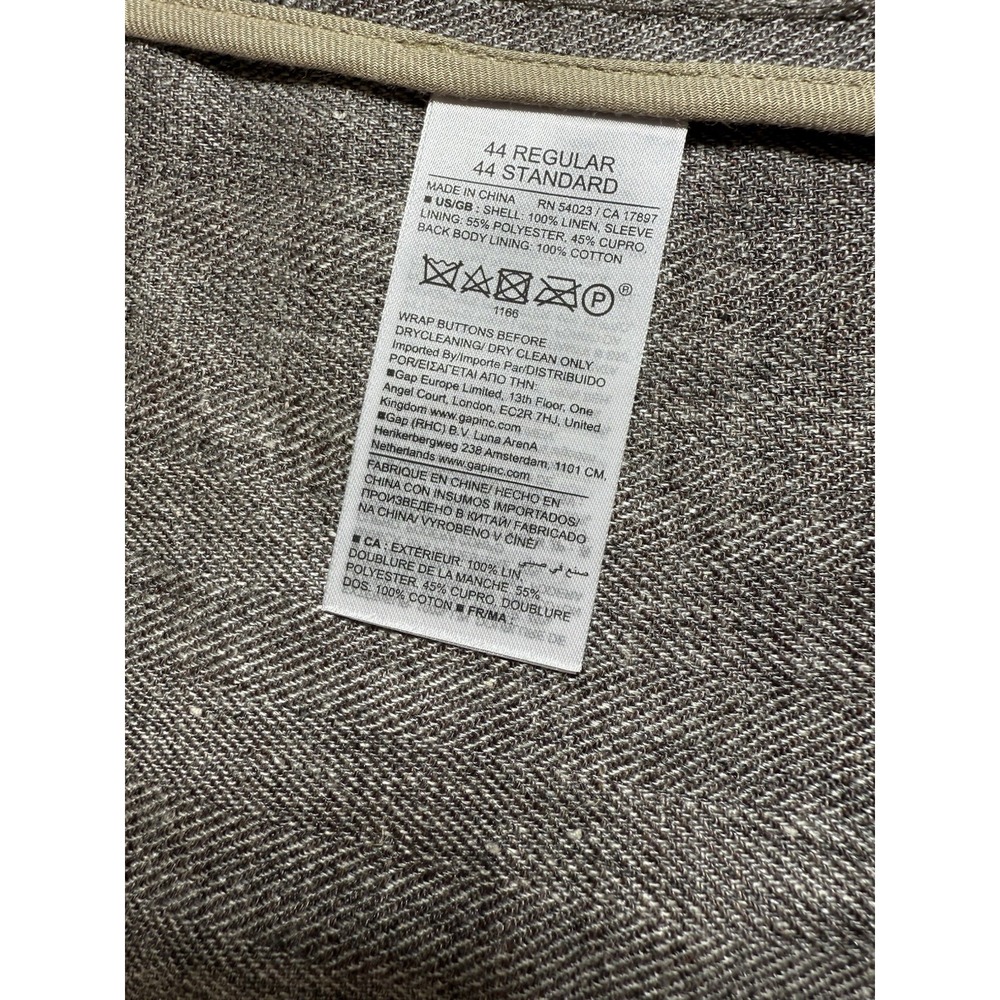 Banana Republic Blazer Mens 44R Taupe 100% Linen Herringbone Sport Coat NEW - Picture 6 of 15